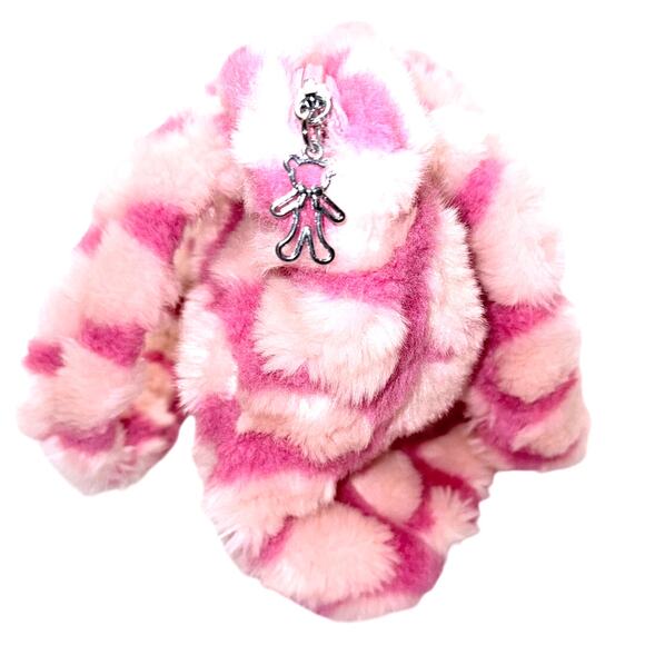 Hello Kitty Pink Faux-Fur Hearts Tote Bag, Large, Soft Plush Shoulder Purse - Picture 3 of 6